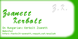 zsanett kerbolt business card